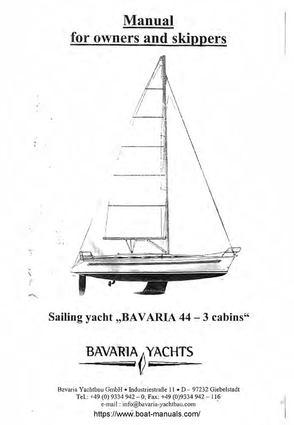 bavaria yacht owners manual