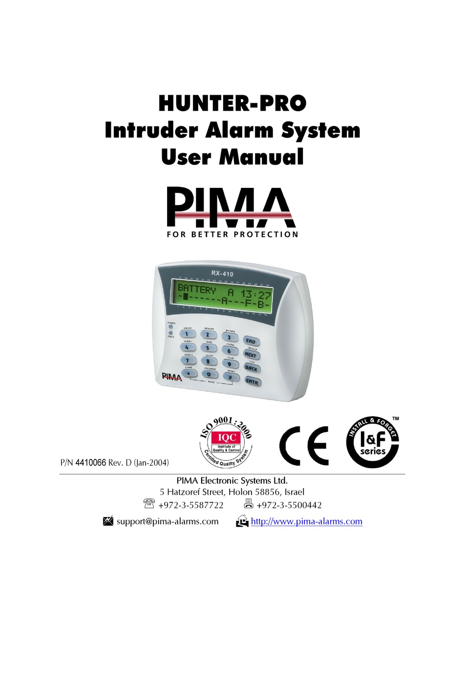 PIMA HUNTERPRO USER MANUAL Pdf Download ManualsLib