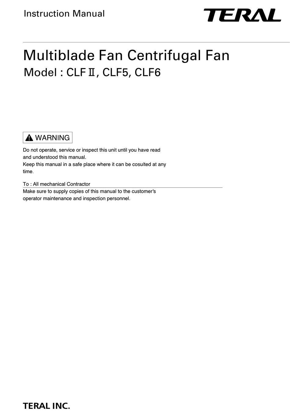 teral-clf-ii-instruction-manual-pdf-download-manualslib