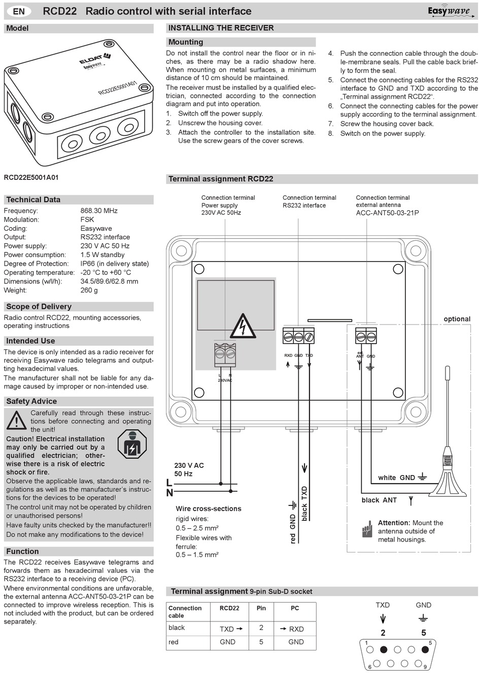 ELDAT EASYWAVE RCD22 MANUAL Pdf Download | ManualsLib