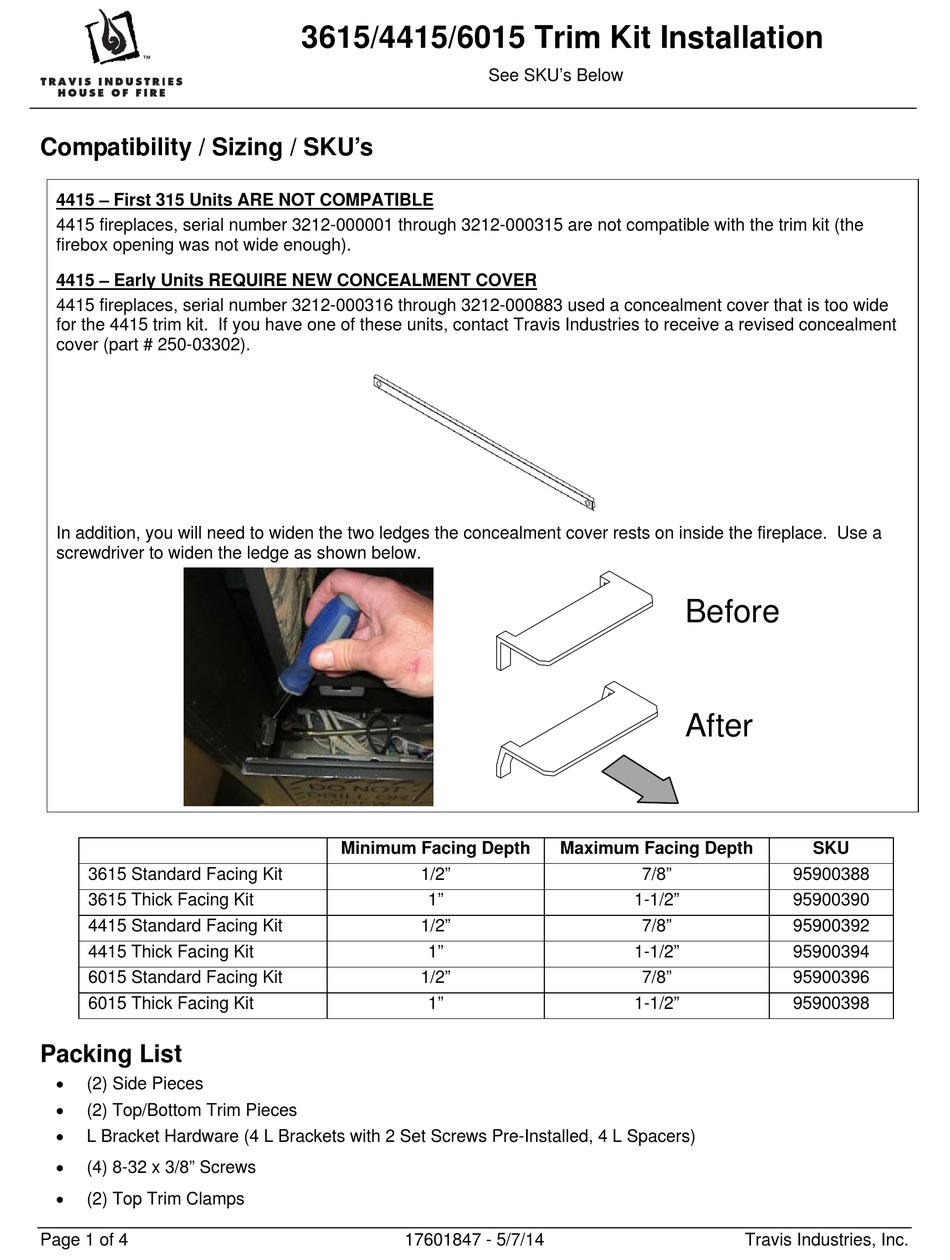 TRAVIS INDUSTRIES 95900388 INSTALLATION Pdf Download | ManualsLib