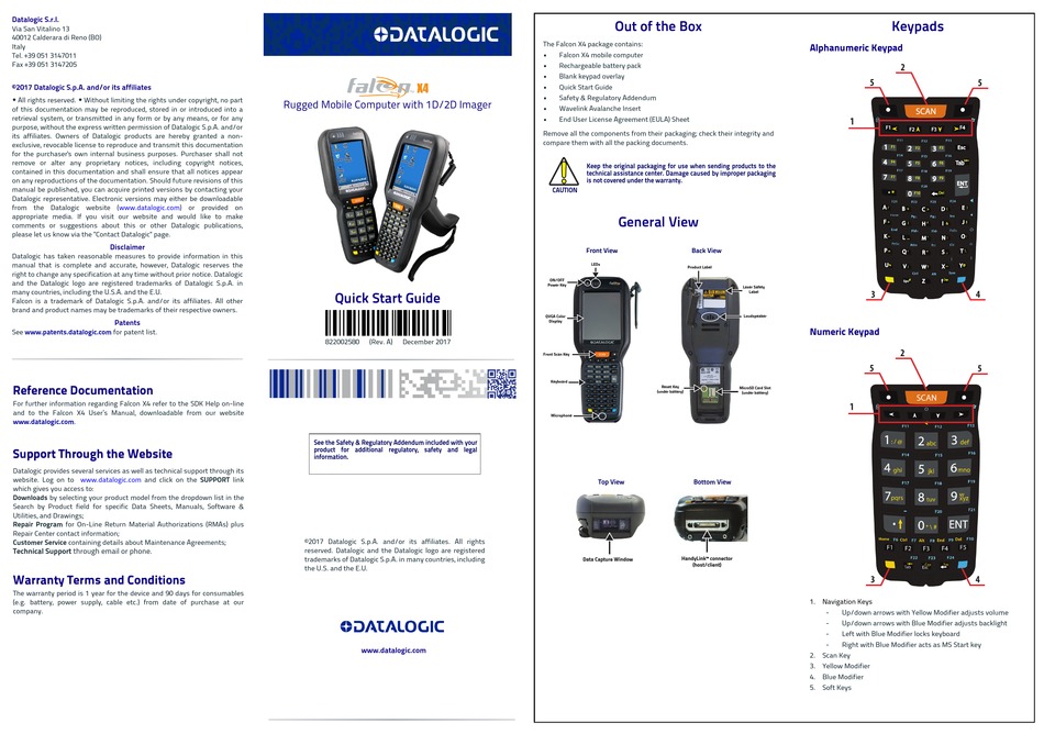 DATALOGIC FALCON X4 QUICK START MANUAL Pdf Download ManualsLib