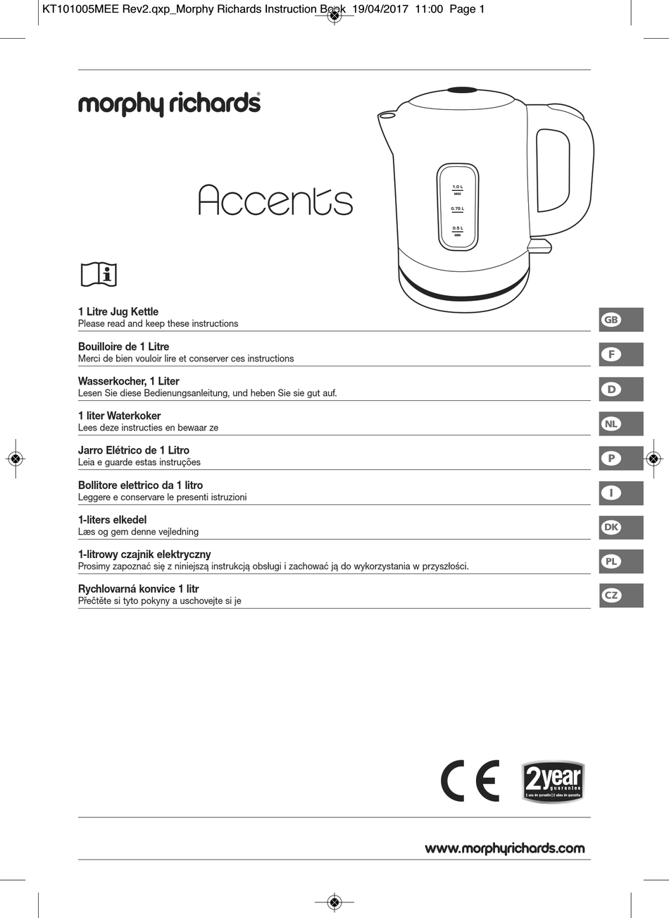 MORPHY RICHARDS ACCENTS INSTRUCTIONS MANUAL Pdf Download | ManualsLib