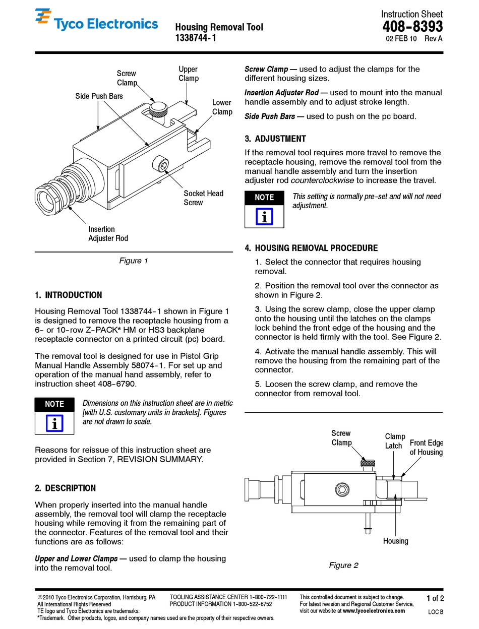 TYCO ELECTRONICS 1338744-1 INSTRUCTION SHEET Pdf Download | ManualsLib