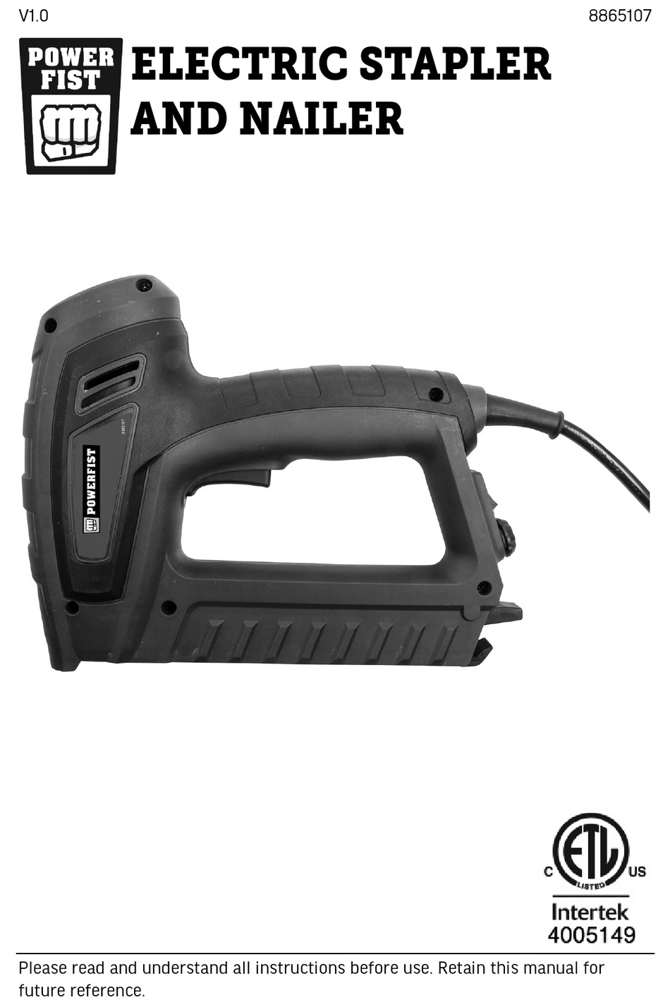 POWER FIST 8865107 MANUAL Pdf Download ManualsLib