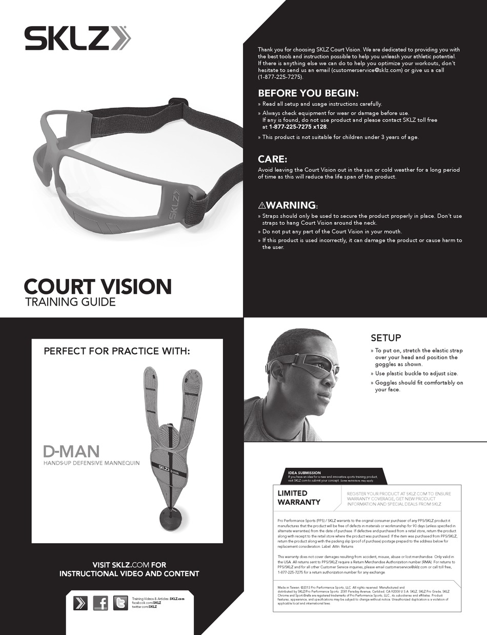 SKLZ COURT VISION TRAINING MANUAL Pdf Download ManualsLib