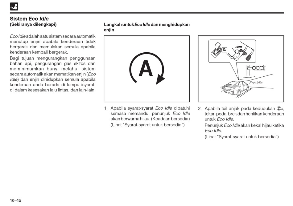 Sistem Eco Idle Perodua Bezza Owner S Manual Page 180 Manualslib