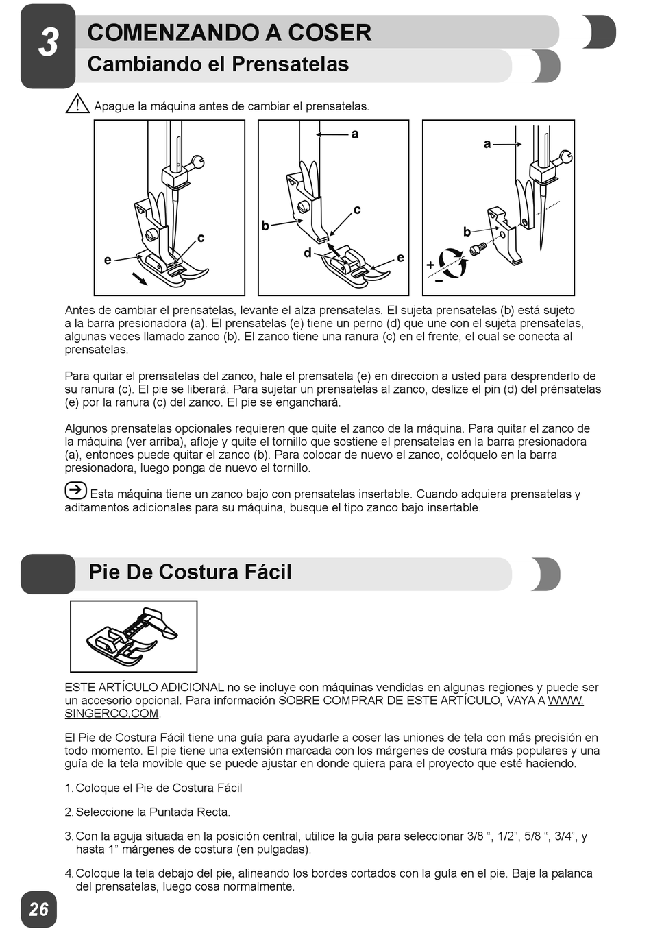 Sólo una puntadita: Cómo cambiar el pie prensatelas de la