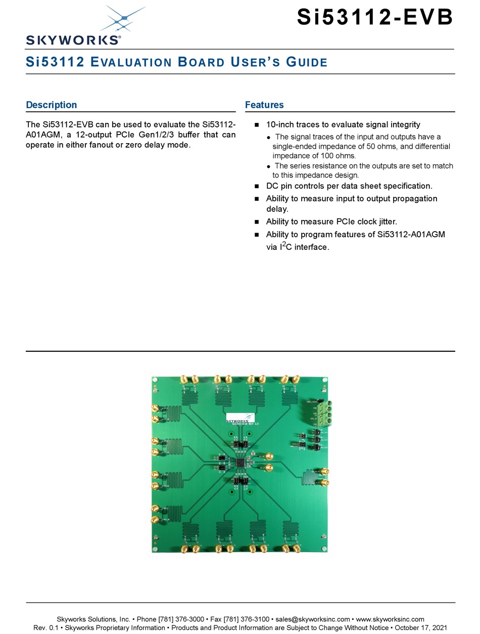 SILICON LABORATORIES SI53112 USER MANUAL Pdf Download | ManualsLib