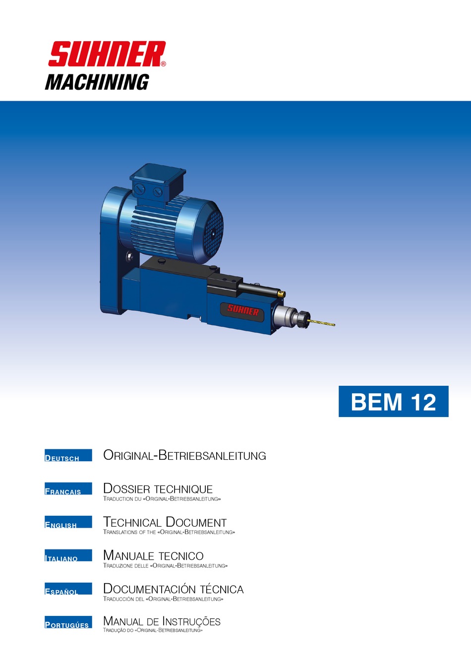 SUHNER MACHINING BEM 12 TECHNICAL DOCUMENT Pdf Download | ManualsLib