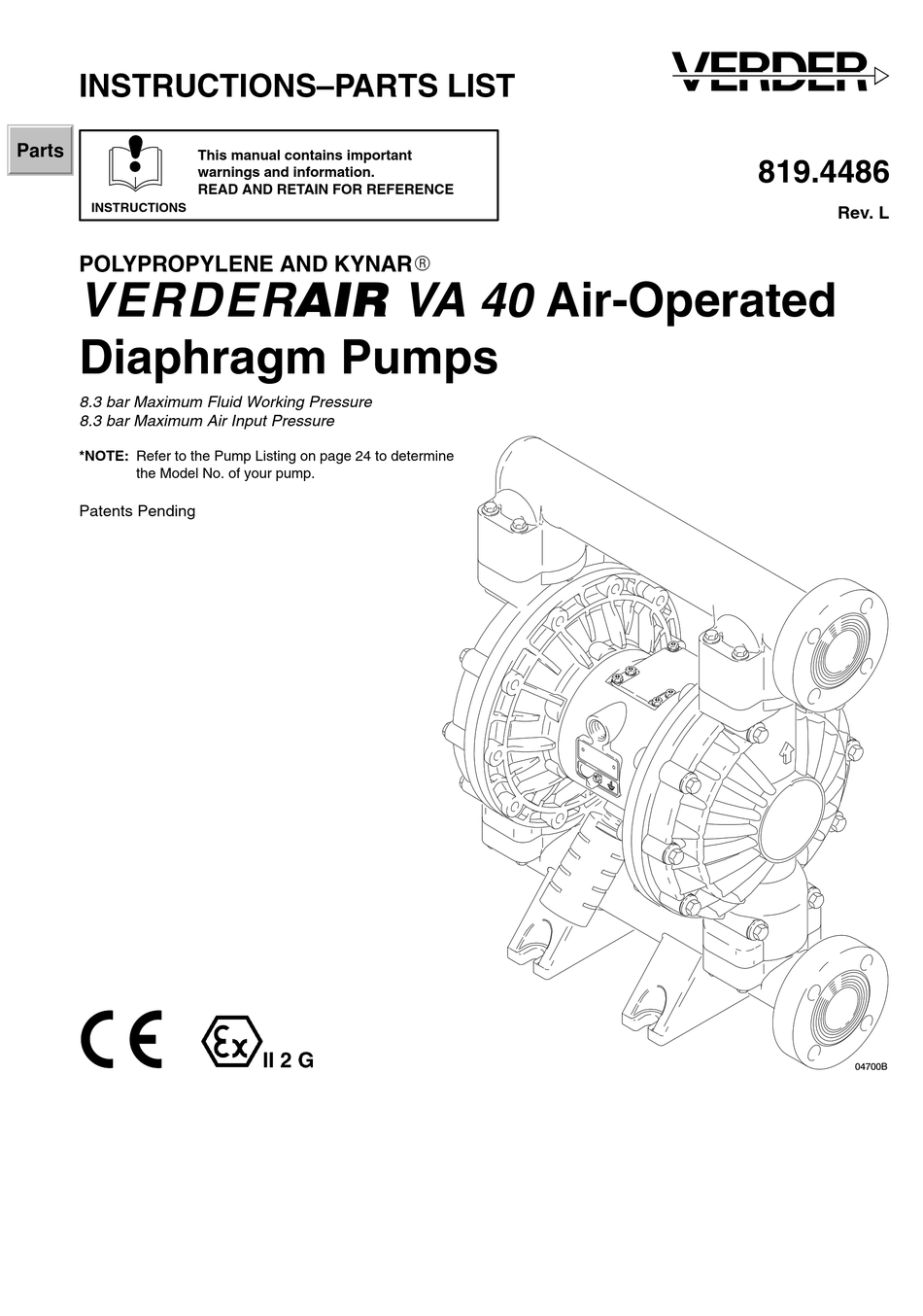 VERDER VERDERAIR VA 40 INSTRUCTIONS MANUAL Pdf Download | ManualsLib