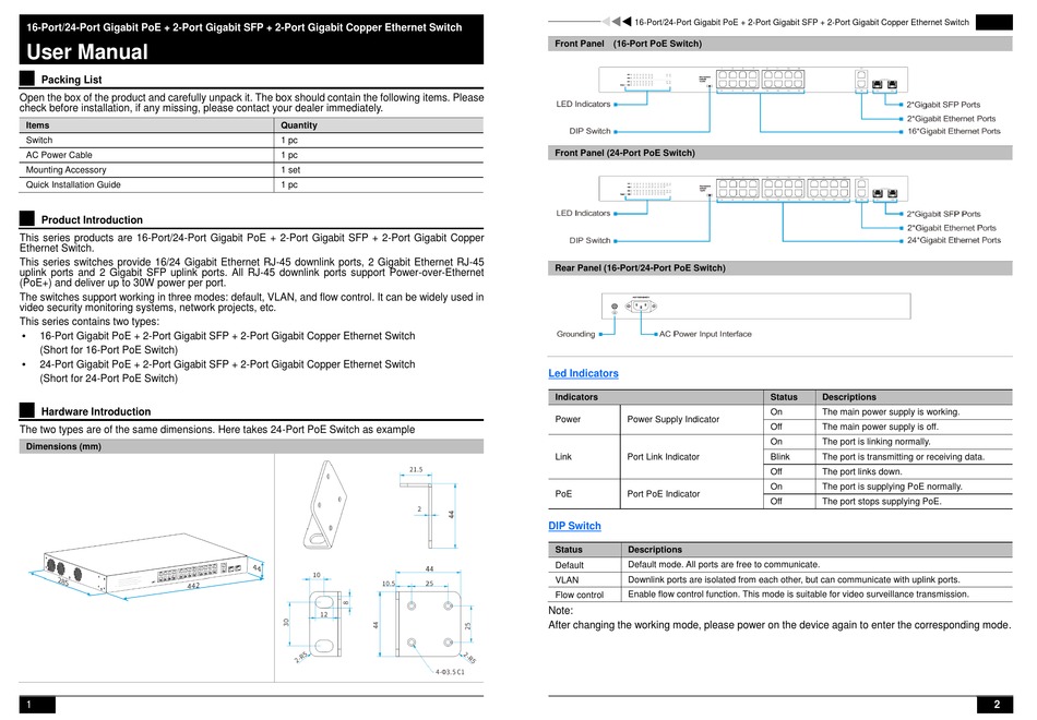 UTEPO UTP3-GSW1604TS-P200 USER MANUAL Pdf Download | ManualsLib