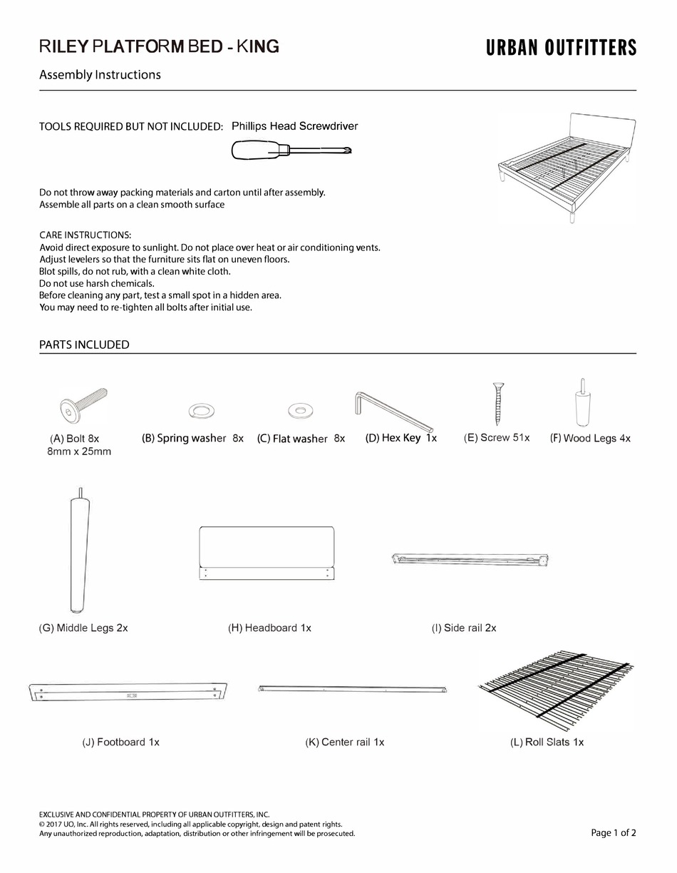 URBAN OUTFITTERS RILEY PLATFORM BED ASSEMBLY INSTRUCTIONS Pdf Download