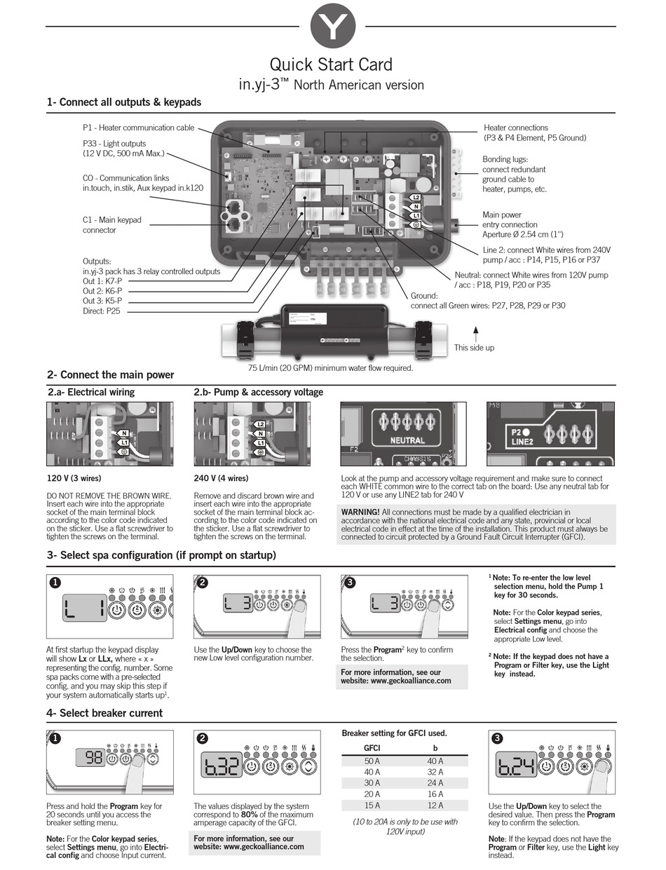 GECKO IN.YJ3 QUICK START CARD Pdf Download ManualsLib