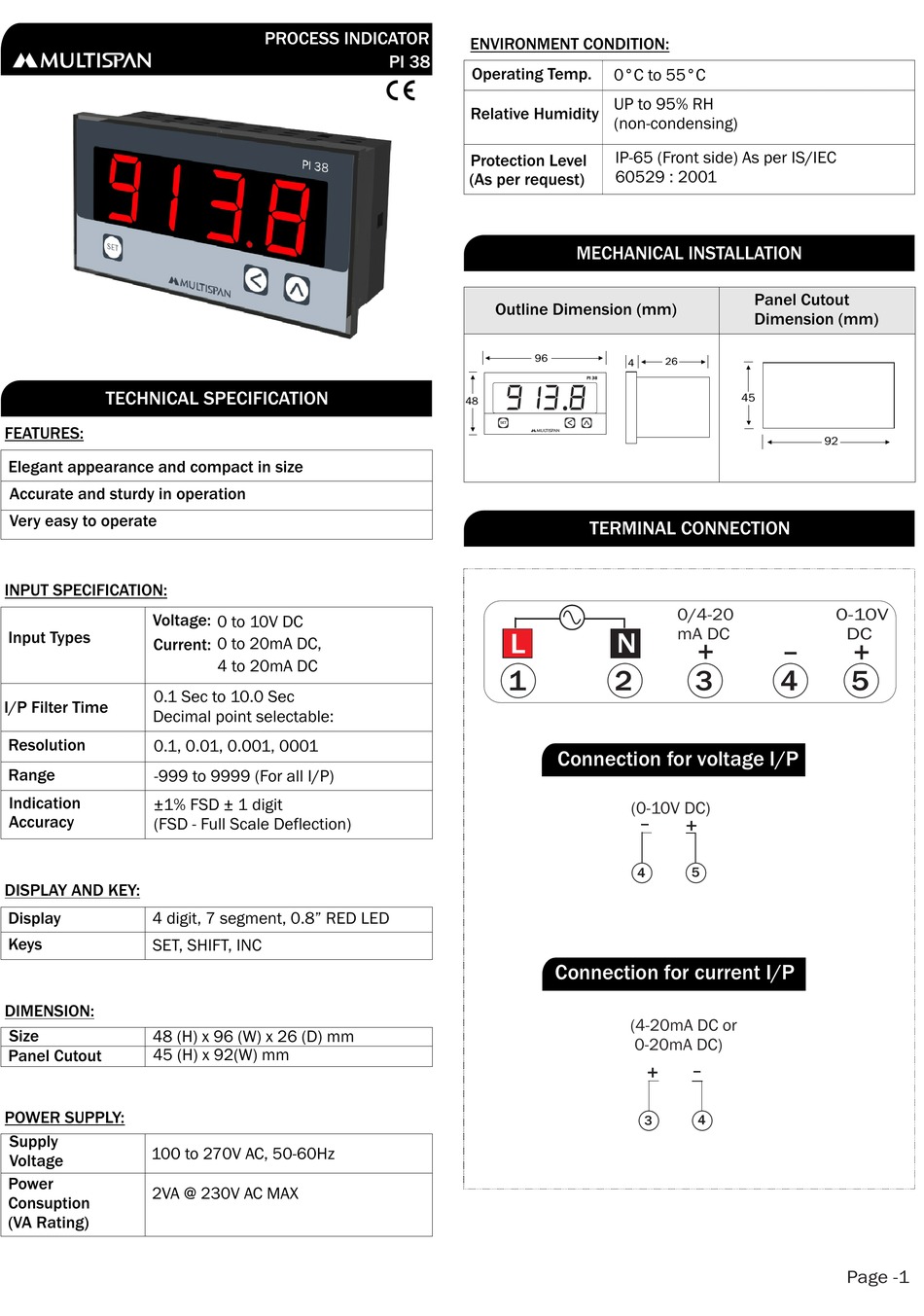 MULTISPAN PI 38 MANUAL Pdf Download | ManualsLib