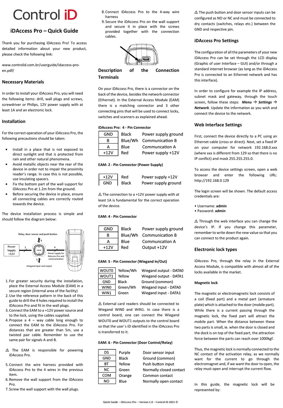 CONTROL ID IDACCESS PRO QUICK MANUAL Pdf Download ManualsLib
