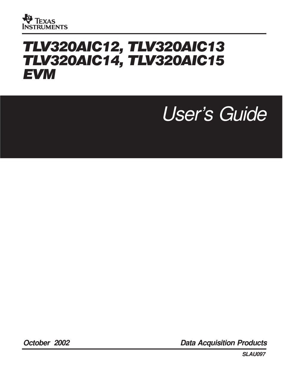 TEXAS INSTRUMENTS TLV320AIC12 USER MANUAL Pdf Download | ManualsLib