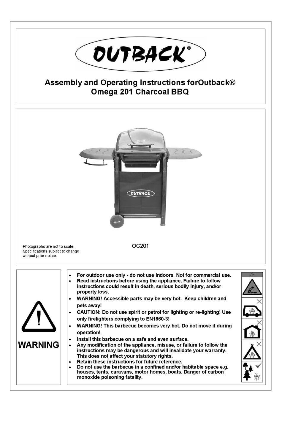 OUTBACK OMEGA 201 ASSEMBLY AND OPERATING INSTRUCTIONS MANUAL Pdf ...