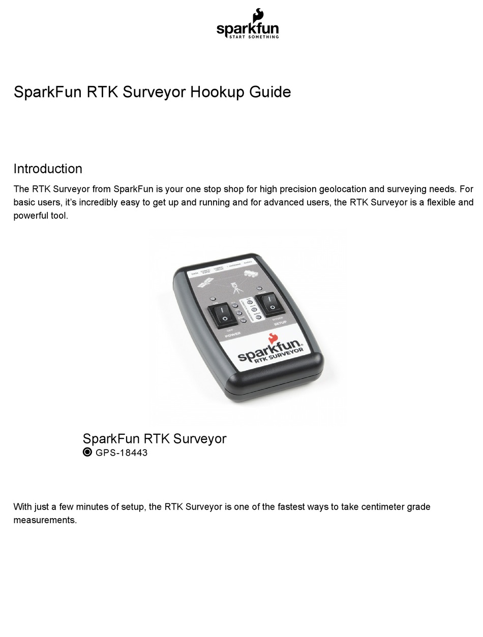 SPARKFUN RTK SURVEYOR HOOKUP MANUAL Pdf Download ManualsLib