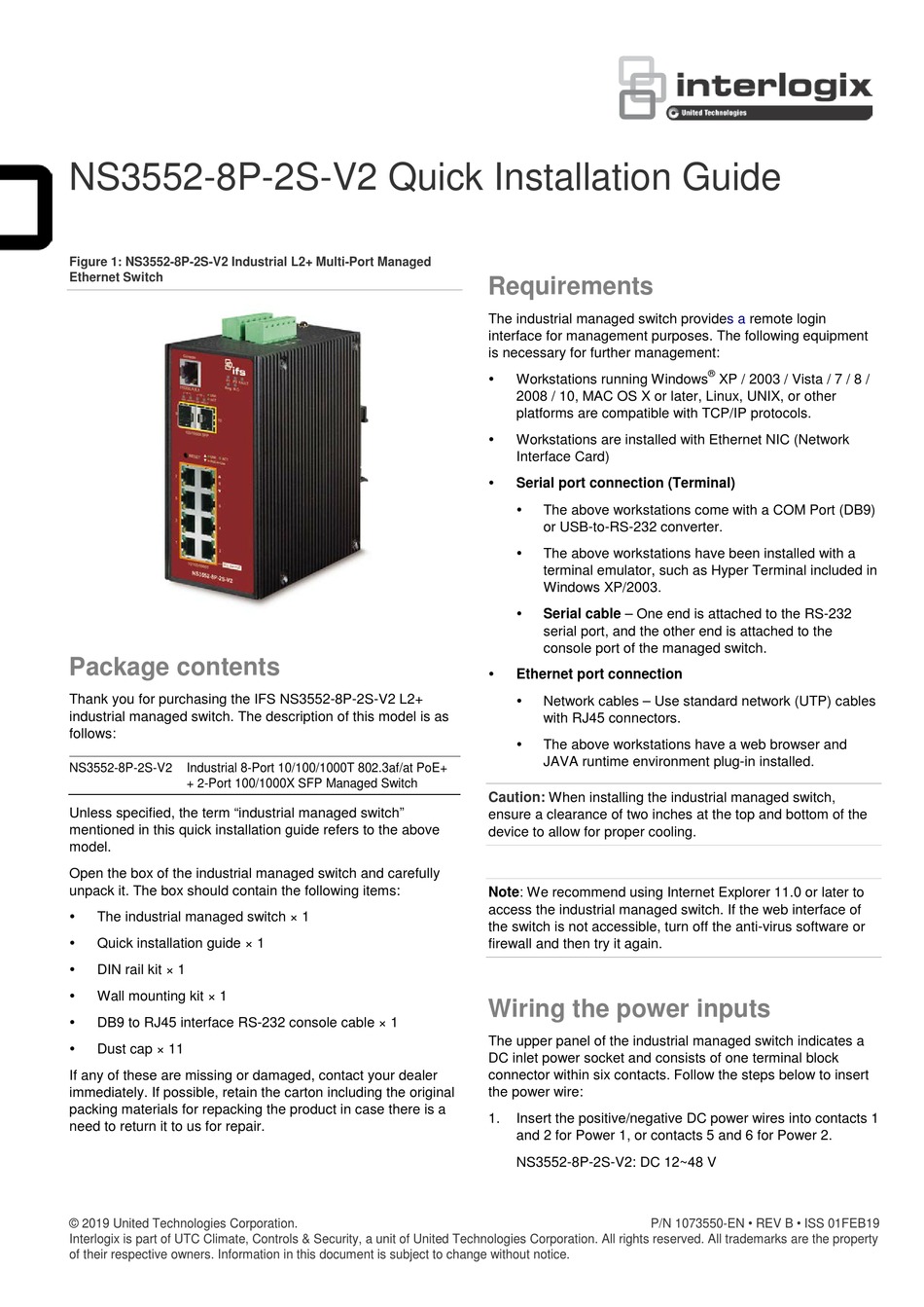 INTERLOGIX NS3552-8P-2S-V2 QUICK INSTALLATION MANUAL Pdf Download ...