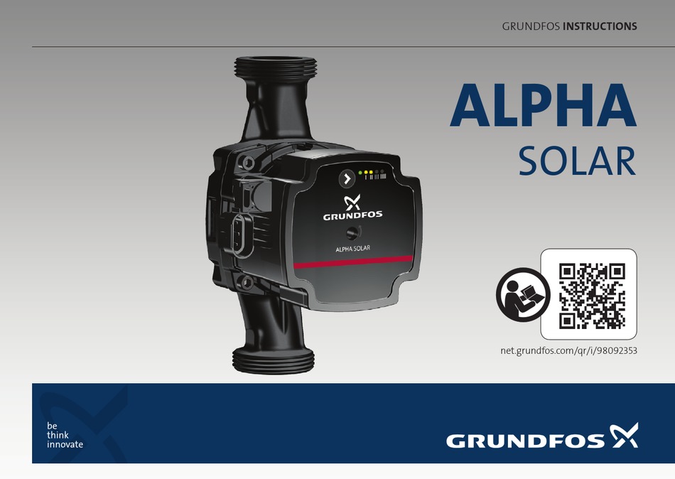 GRUNDFOS ALPHA SOLAR SERIES INSTRUCTIONS MANUAL Pdf Download | ManualsLib