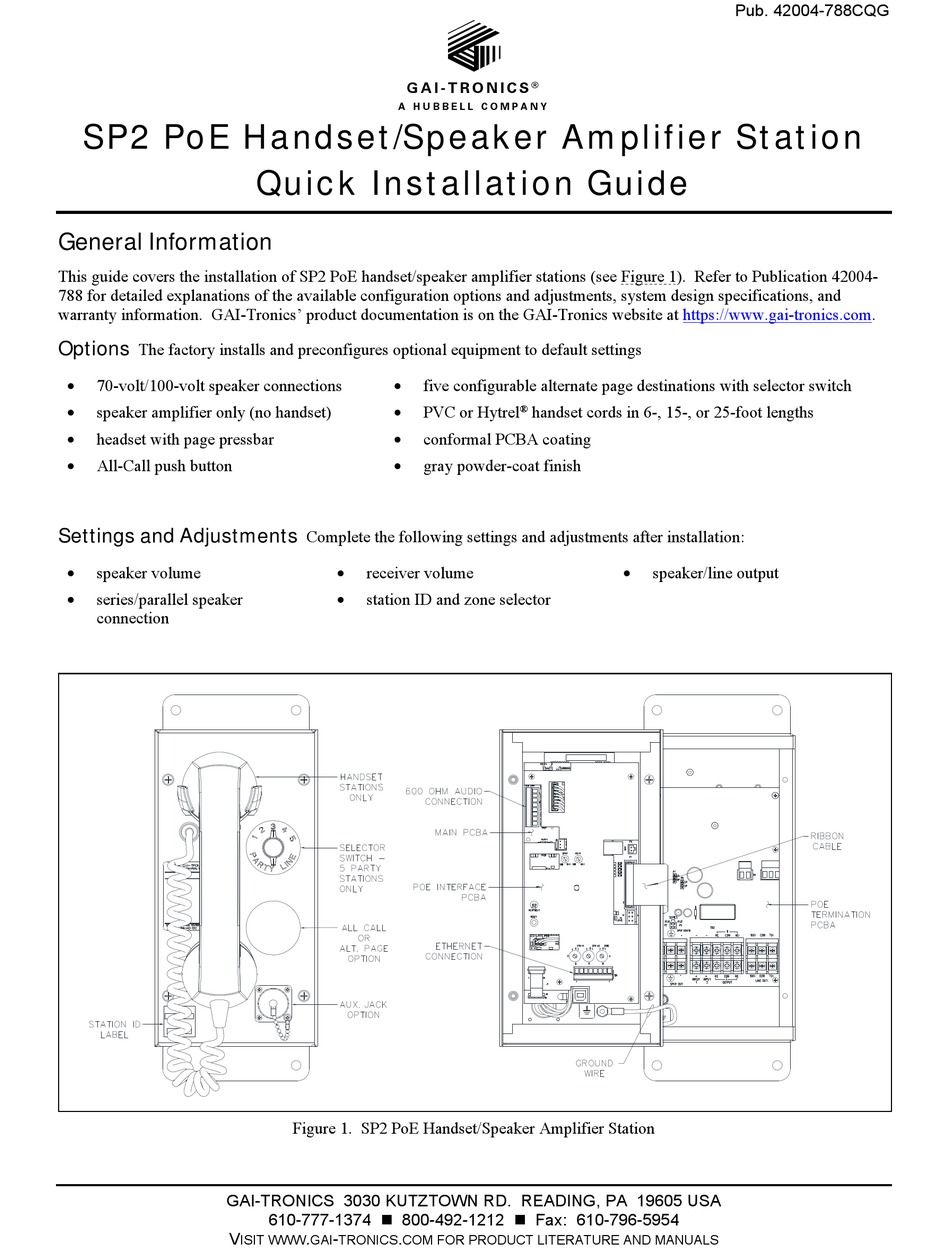 HUBBELL GAITRONICS SP2 QUICK INSTALLATION MANUAL Pdf Download ManualsLib