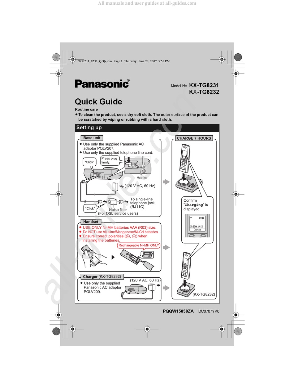 Panasonic Kx Tg6641 User Manual