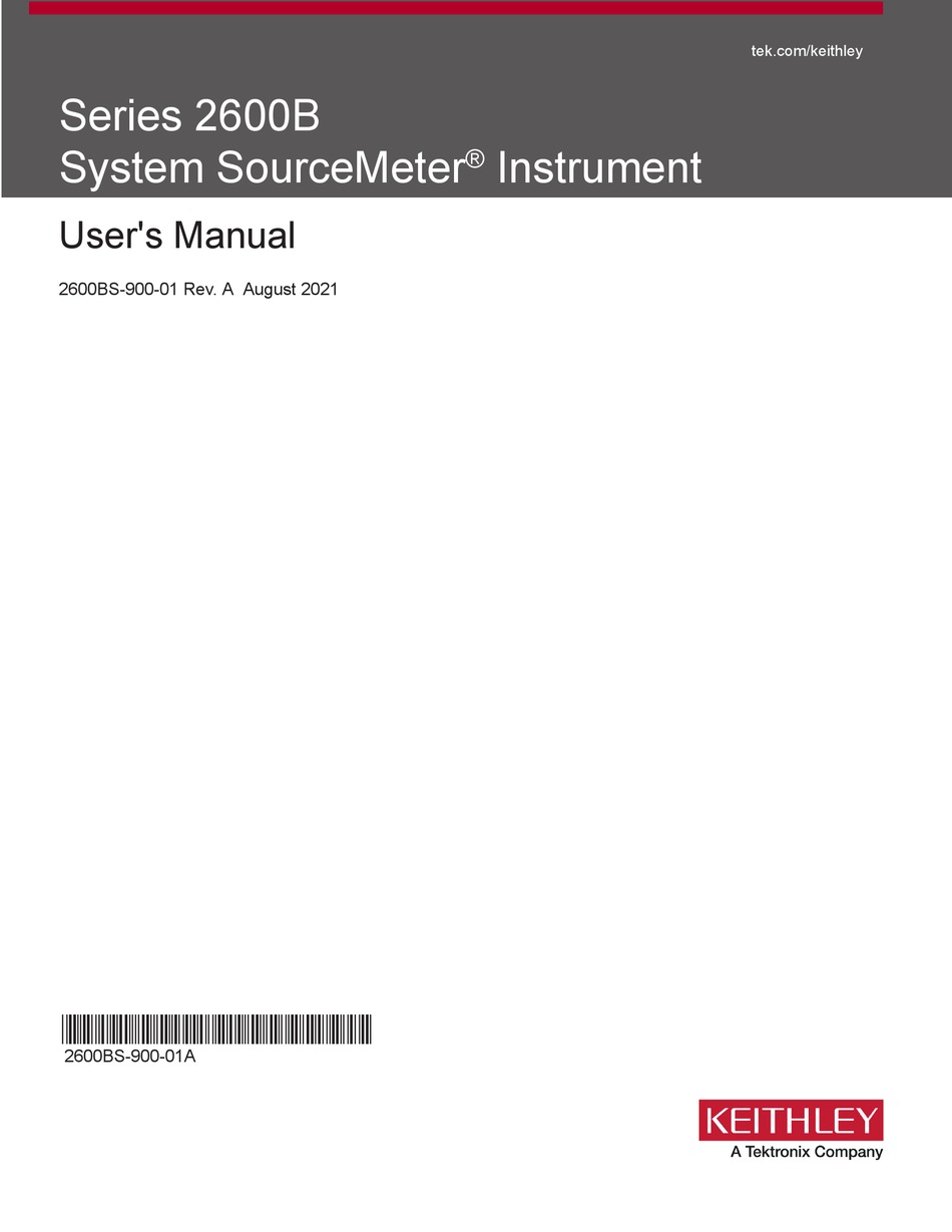 TEKTRONIX KEITHLEY SOURCEMETER 2600B SERIES USER MANUAL Pdf Download ...