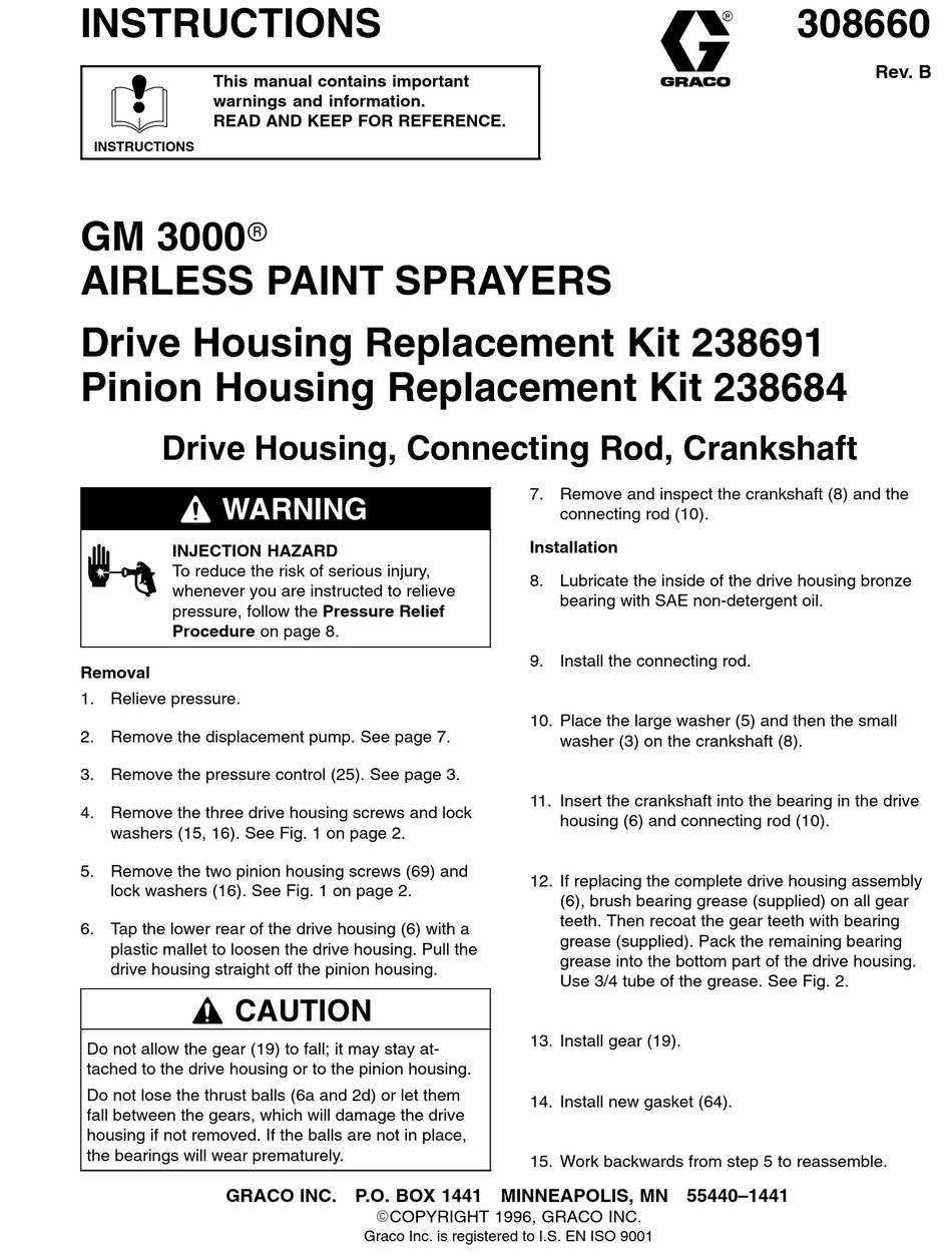 GRACO GM 3000 INSTRUCTIONS MANUAL Pdf Download ManualsLib
