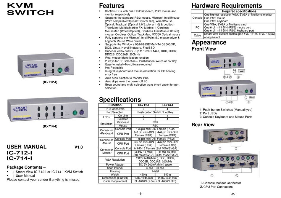 SMART VIEW IC-712-I USER MANUAL Pdf Download | ManualsLib