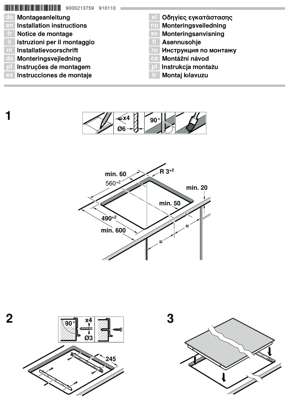 BOSCH T13D40N1RU/01 INSTALLATION INSTRUCTIONS MANUAL Pdf Download ...