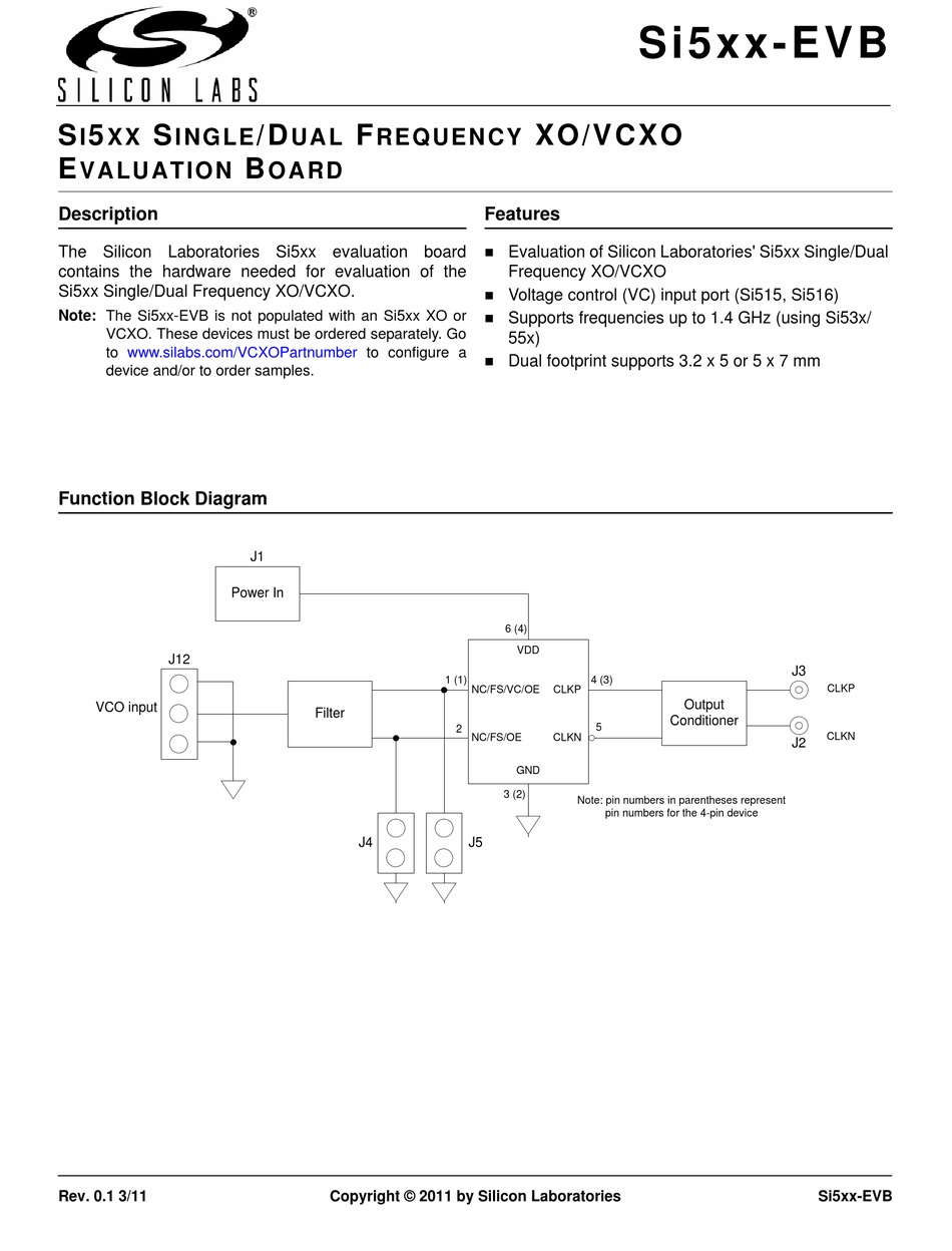 SILICON LABORATORIES SI5-EVB SERIES MANUAL Pdf Download | ManualsLib