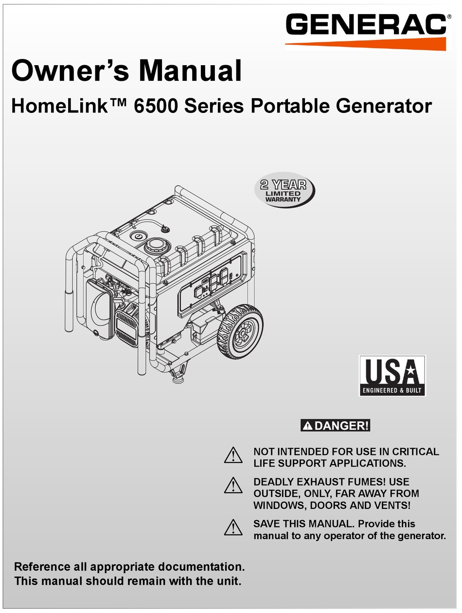 GENERAC POWER SYSTEMS HOMELINK 6500 SERIES OWNER'S MANUAL Pdf Download ...