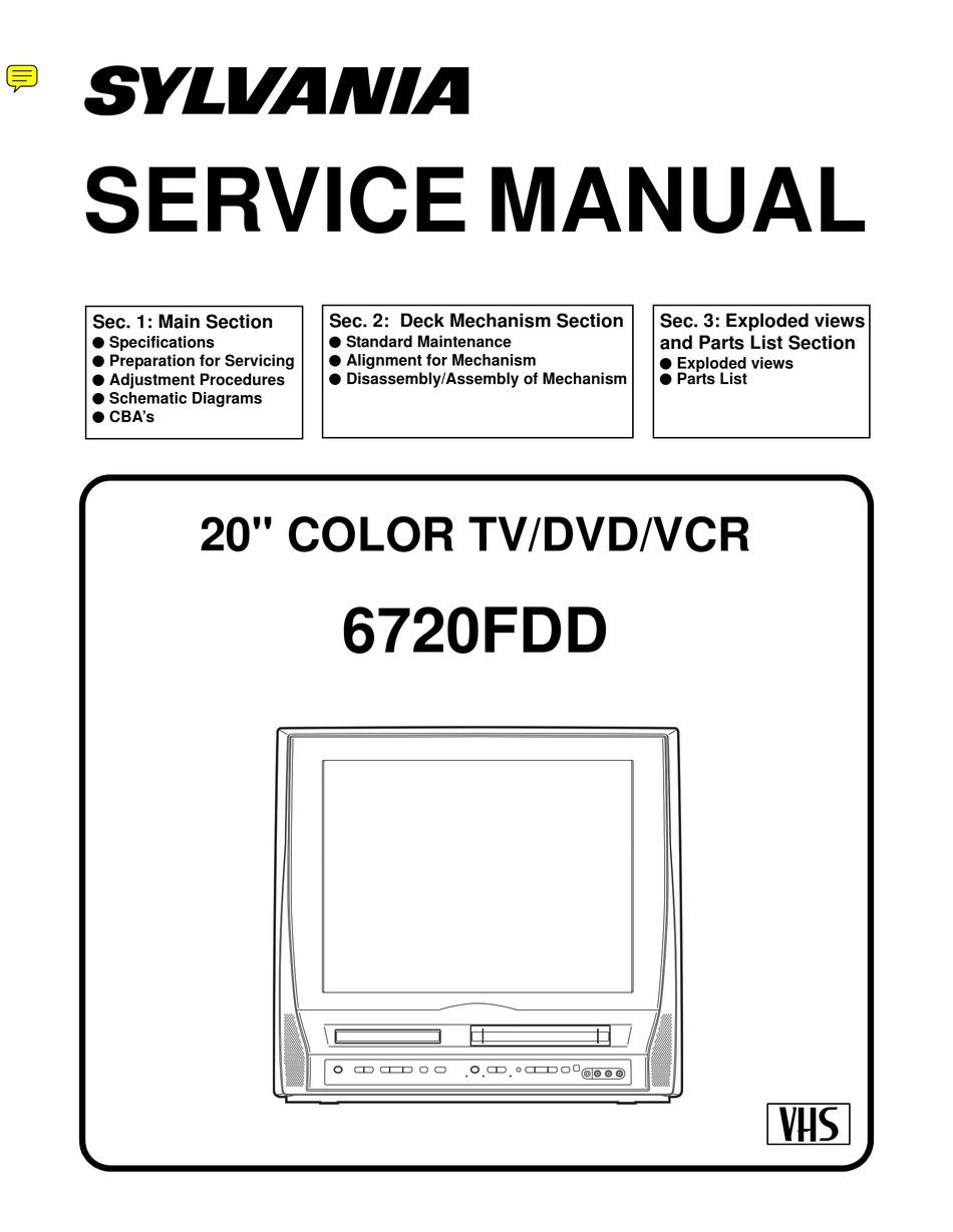 SYLVANIA 6720FDD SERVICE MANUAL Pdf Download | ManualsLib