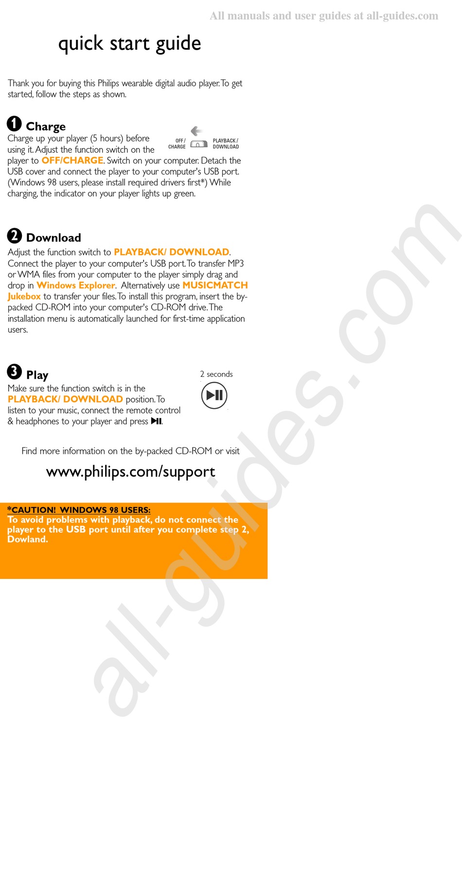 Philips Key Quick Start Manual Pdf Download Manualslib