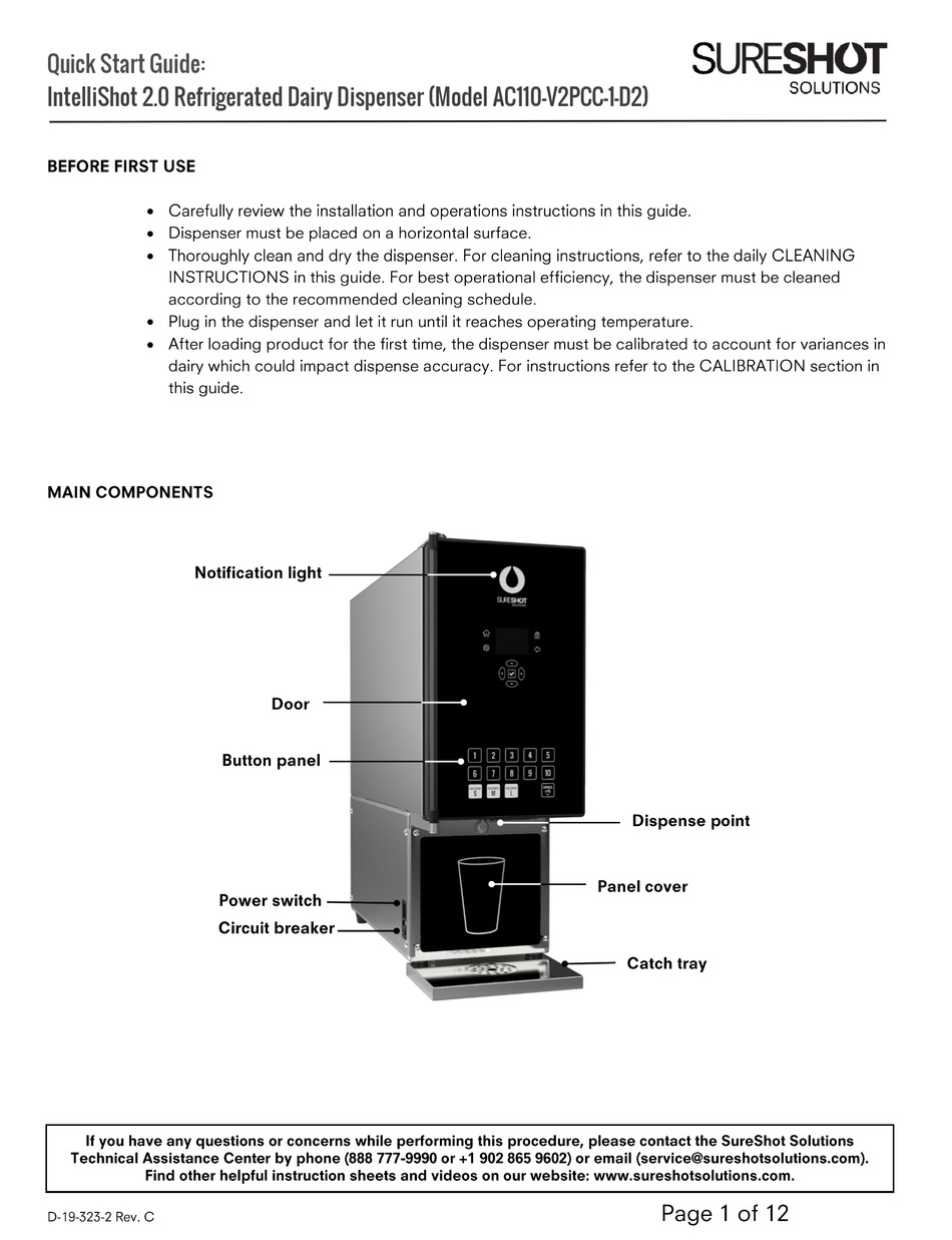 Sureshot Ac110 V2pcc 1 D2 Quick Start Manual Pdf Download Manualslib