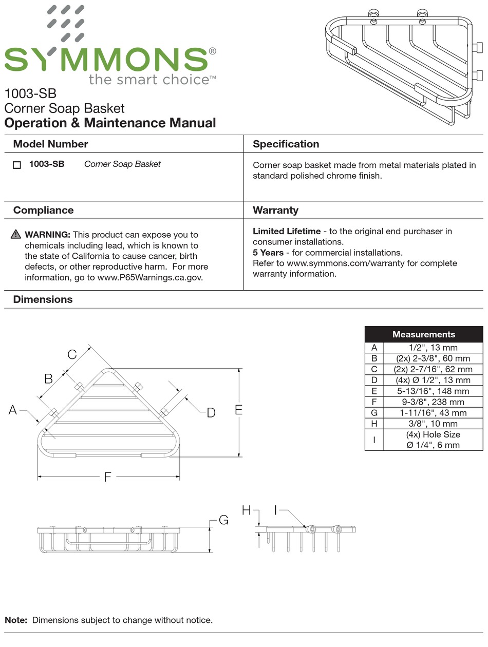 SYMMONS 1003-SB OPERATION & MAINTENANCE MANUAL Pdf Download | ManualsLib