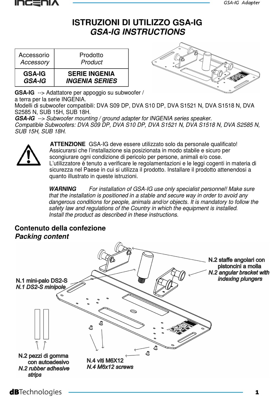 AEB DB TECHNOLOGIES GSA-IG MANUAL Pdf Download | ManualsLib