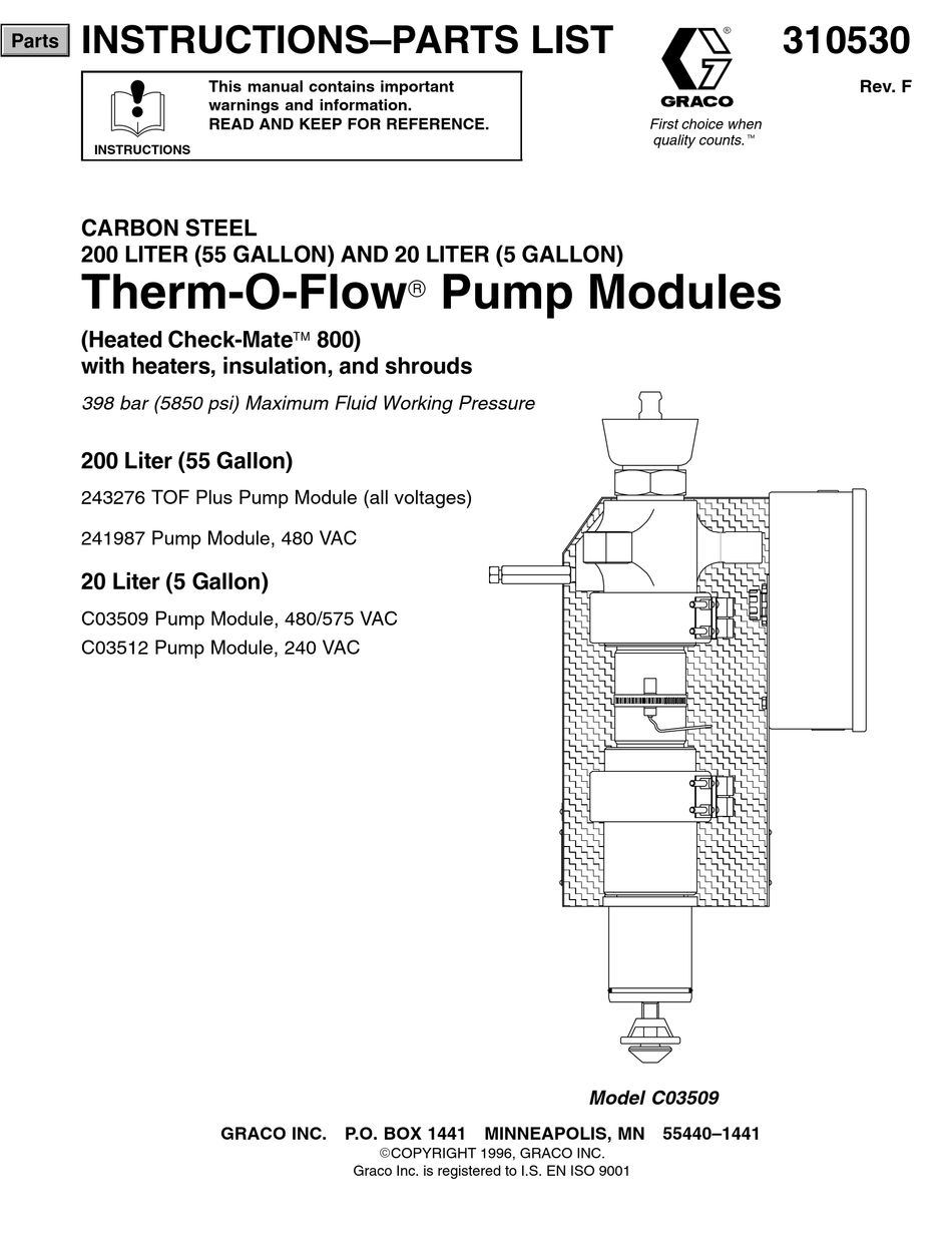 GRACO THERM-O-FLOW C03509 INSTRUCTIONS-PARTS LIST MANUAL Pdf Download ...