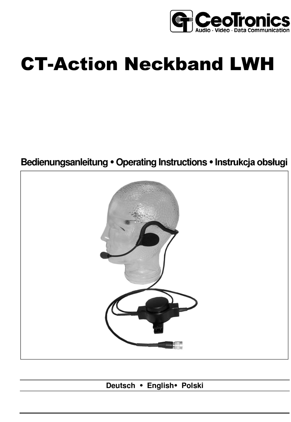 CEOTRONICS CTACTION NECKBAND LWH OPERATING INSTRUCTIONS MANUAL Pdf