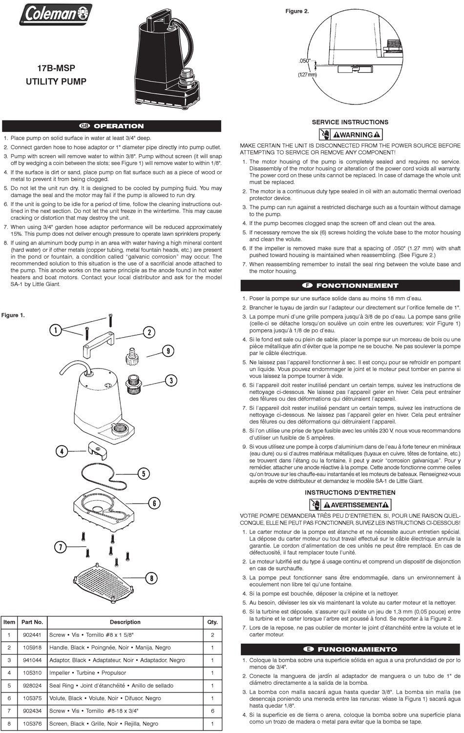 COLEMAN 17BMSP QUICK START MANUAL Pdf Download ManualsLib