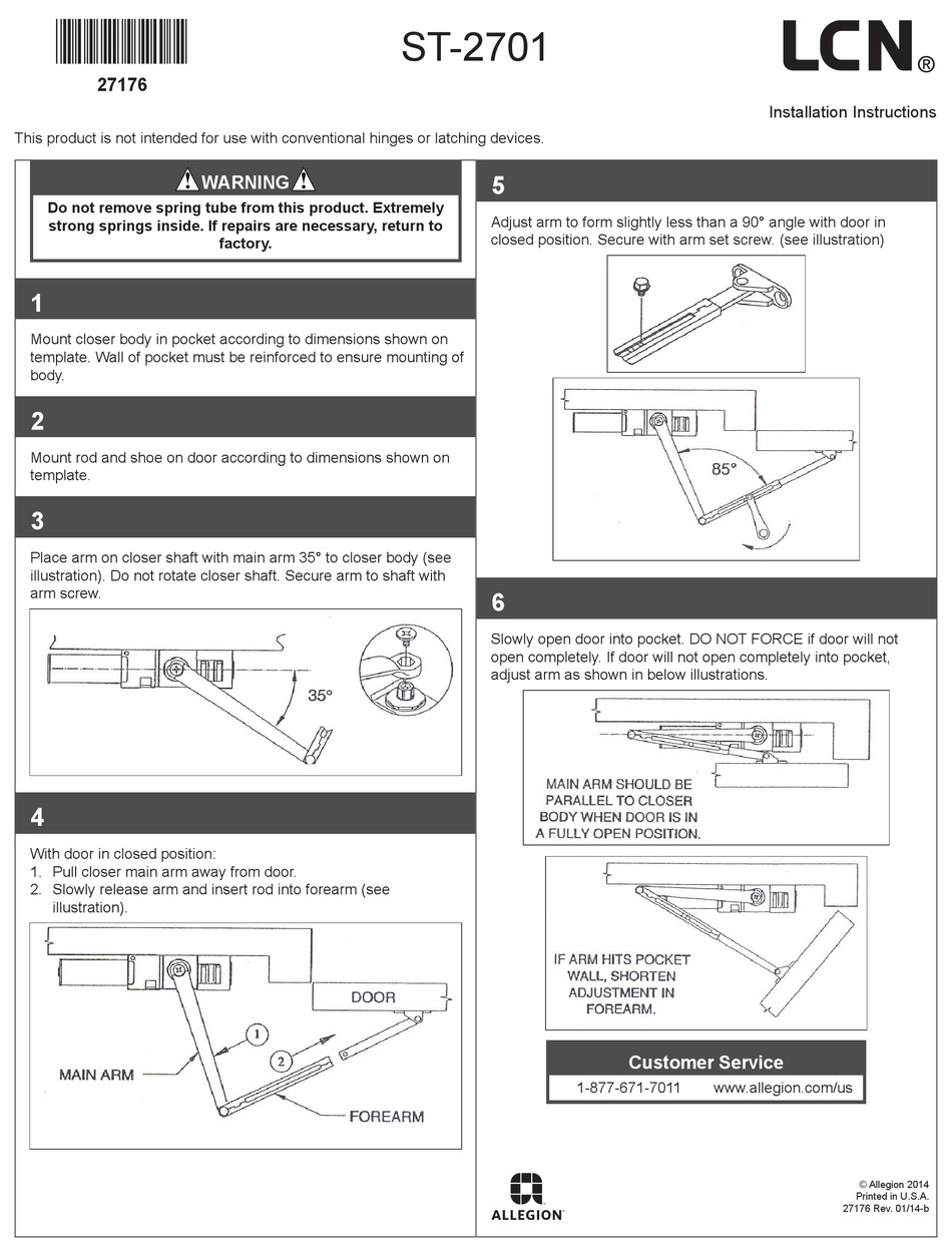 LCN ST-2701 INSTALLATION INSTRUCTIONS Pdf Download | ManualsLib