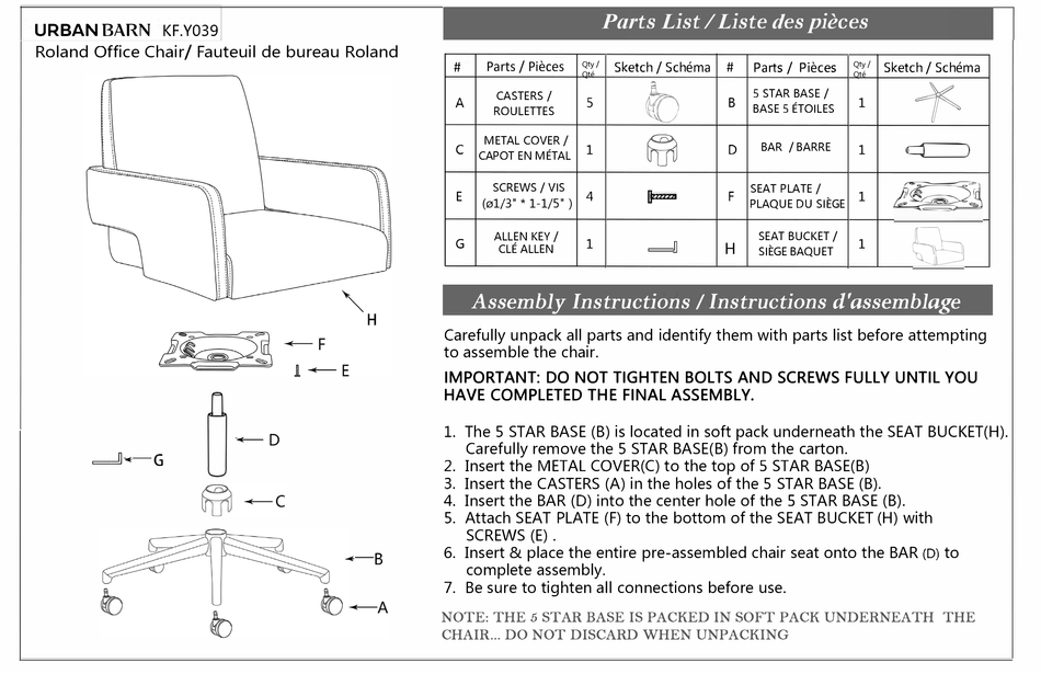 URBAN BARN KF.Y039 QUICK START MANUAL Pdf Download ManualsLib