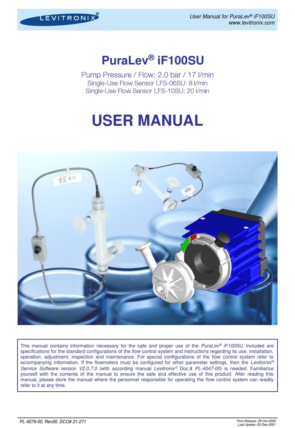 LEVITRONIX PURALEV IF100SU USER MANUAL Pdf Download | ManualsLib