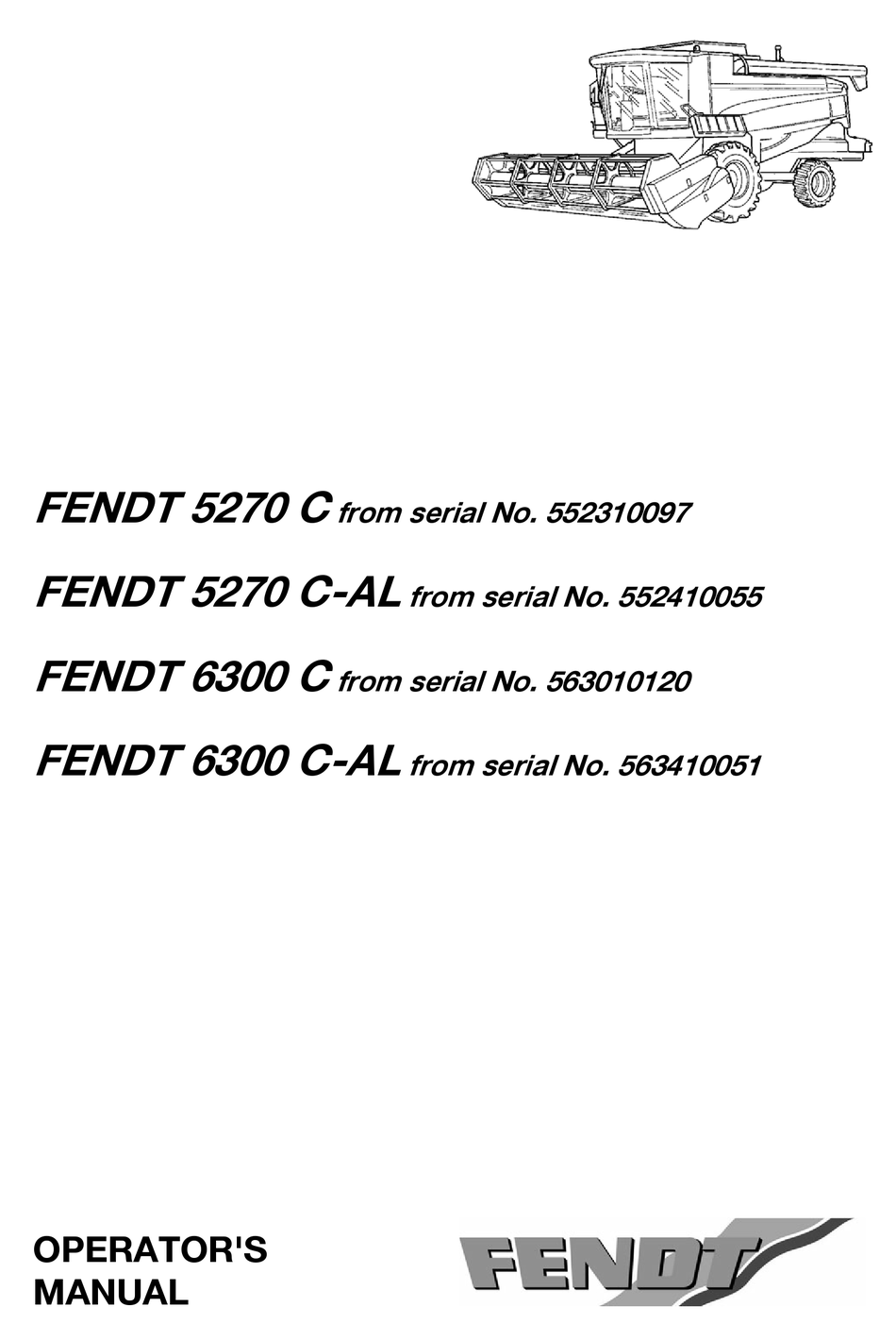 FENDT 5270 C OPERATOR'S MANUAL Pdf Download | ManualsLib