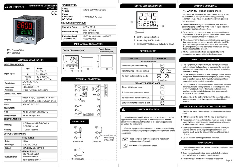 multispan-utc-221p-quick-manual-pdf-download-manualslib