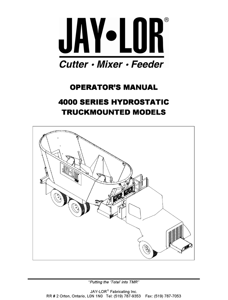 JAYLOR 4000 SERIES OPERATOR'S MANUAL Pdf Download ManualsLib