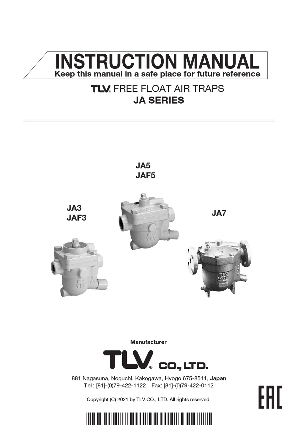 TLV JA SERIES INSTRUCTION MANUAL Pdf Download | ManualsLib