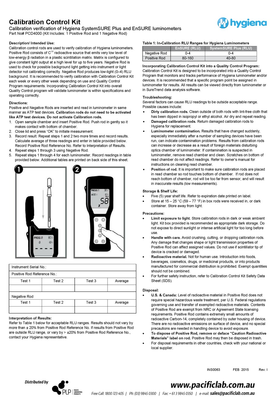 HYGIENA PCD4000 INSTRUCTION MANUAL Pdf Download | ManualsLib