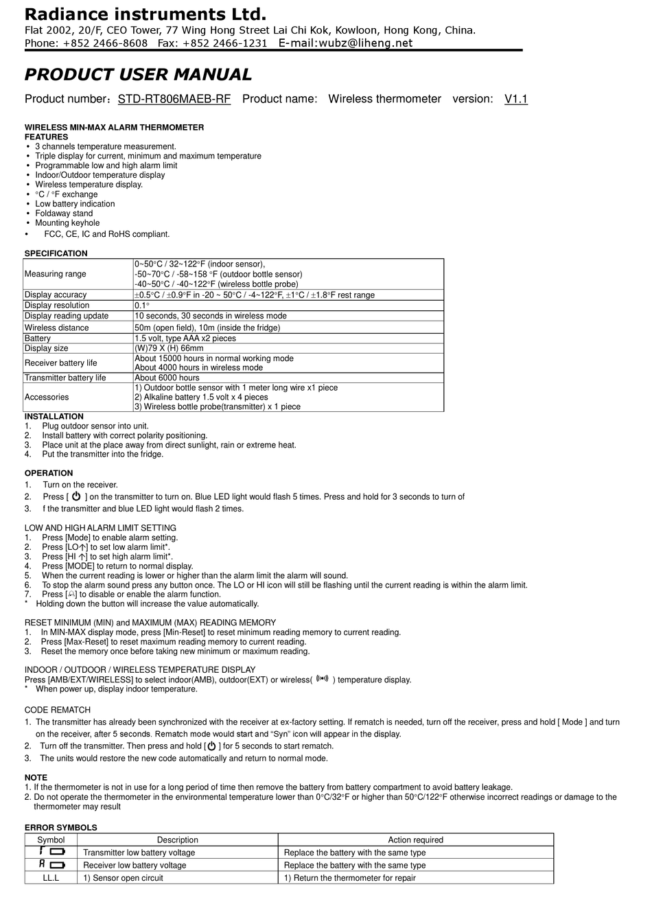 radiance-instruments-std-rt806maeb-rf-product-user-manual-pdf-download